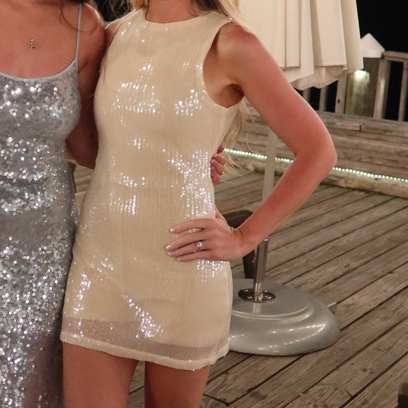 Princess Polly Yumiko Romper Champagne Sparkle - Picture 3 of 5